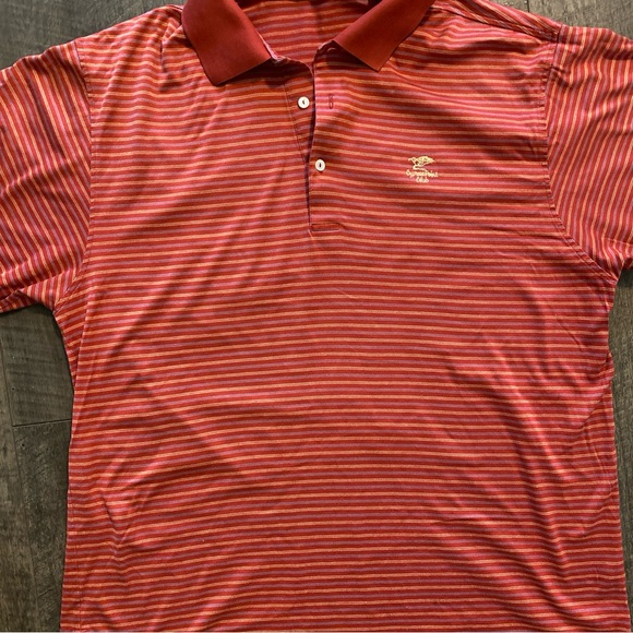Peter Millar Golf Polo Shirt Double Mercerized Cotton Short Sleeve Stripes XL - Picture 4 of 6